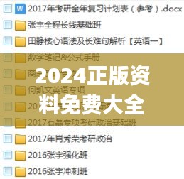 2024正版資料免費(fèi)大全,整體規(guī)劃講解_工具版9.852