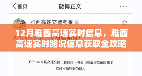 雅西高速實時路況信息全攻略，新手進階指南，十二月出行必備參考