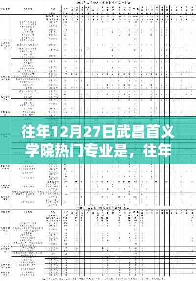 武昌首義學(xué)院熱門專業(yè)深度解讀，歷年12月27日熱門專業(yè)概覽