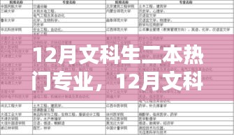 12月文科生二本熱門專業(yè)，深度解析與選擇指南