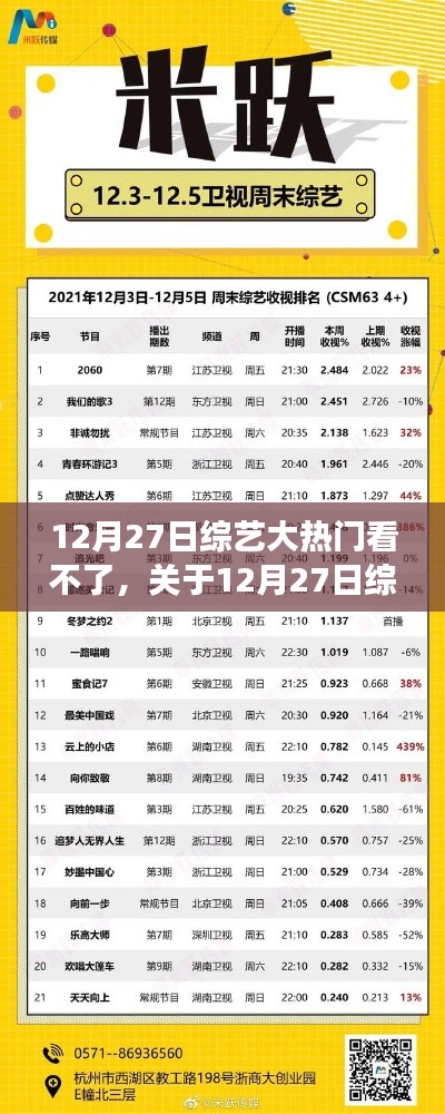 深度解析，12月27日綜藝大熱門無法觀看現(xiàn)象的背后原因