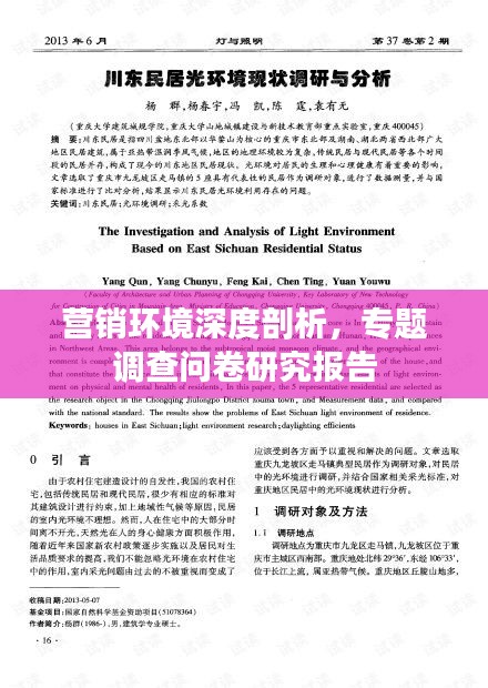 營銷環(huán)境深度剖析，專題調(diào)查問卷研究報告