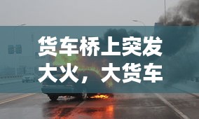 貨車橋上突發(fā)大火，大貨車起火,司機(jī)冒著生命 