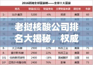 老撾核酸公司排名大揭秘，權(quán)威榜單揭曉，這些公司領(lǐng)跑行業(yè)！
