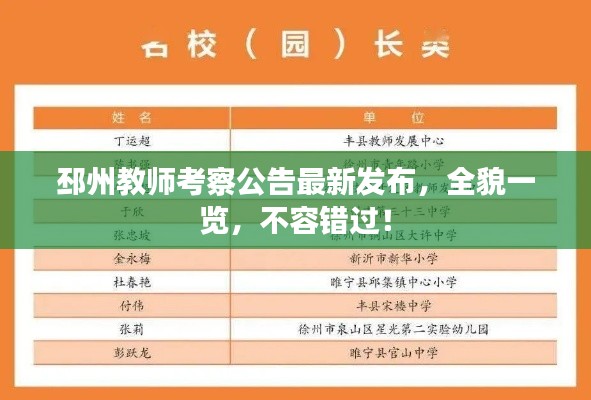 邳州教師考察公告最新發(fā)布，全貌一覽，不容錯過！