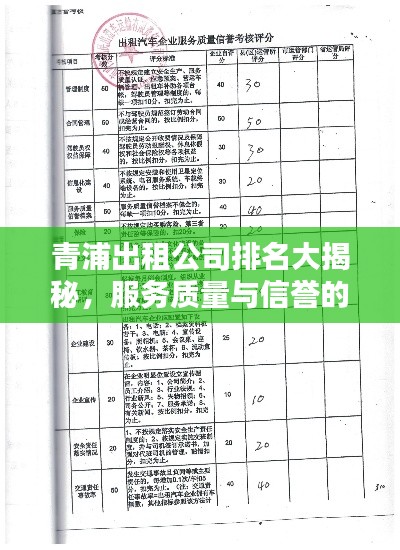 青浦出租公司排名大揭秘，服務質(zhì)量與信譽的綜合評價報告