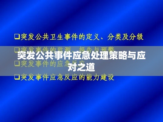 突發(fā)公共事件應急處理策略與應對之道