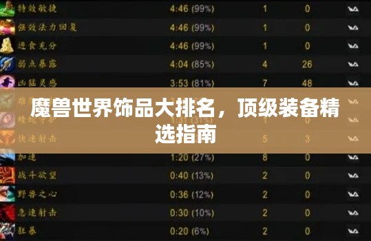 魔獸世界飾品大排名，頂級裝備精選指南