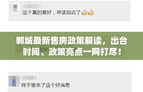 鄲城最新售房政策解讀，出臺(tái)時(shí)間、政策亮點(diǎn)一網(wǎng)打盡！