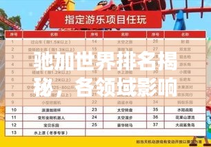 馳加世界排名揭秘，各領(lǐng)域影響力與地位的全面探尋