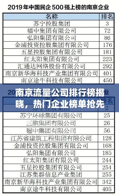 南京流量公司排行榜揭曉，熱門企業(yè)榜單搶先看！