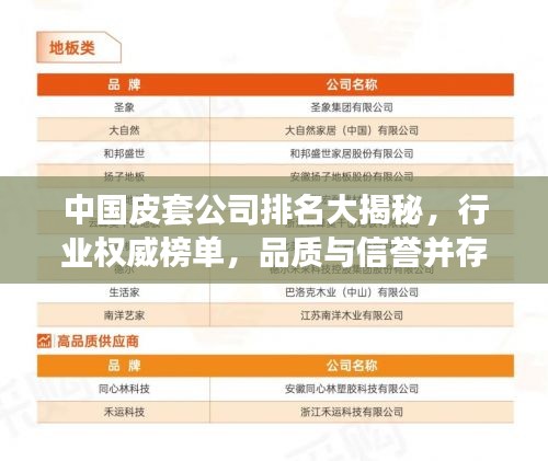中國(guó)皮套公司排名大揭秘，行業(yè)權(quán)威榜單，品質(zhì)與信譽(yù)并存的企業(yè)！