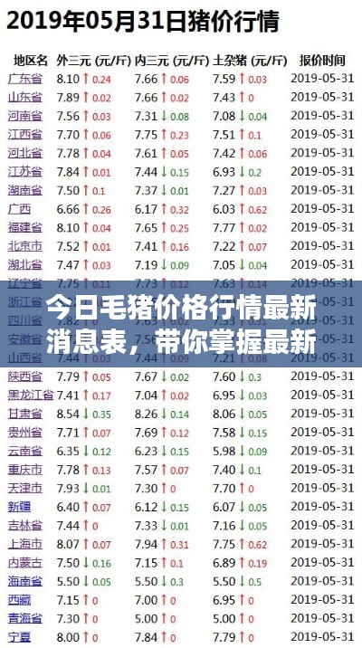 今日毛豬價(jià)格行情最新消息表，帶你掌握最新動(dòng)態(tài)！