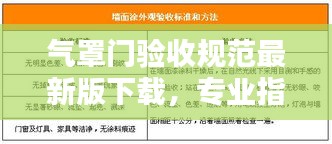 氣罩門驗收規(guī)范最新版下載，專業(yè)指南與規(guī)范標準全解析