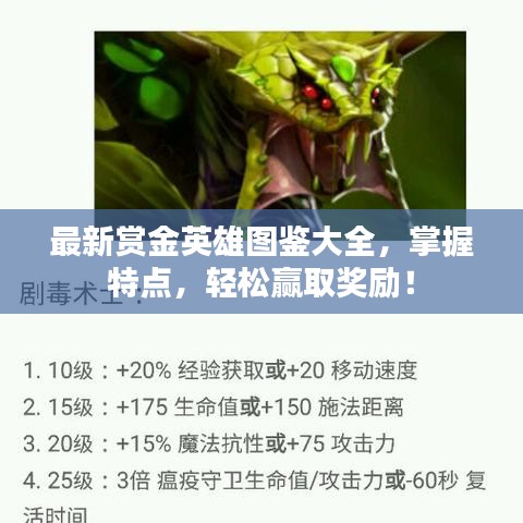最新賞金英雄圖鑒大全，掌握特點，輕松贏取獎勵！