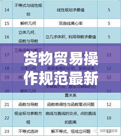 貨物貿(mào)易操作規(guī)范最新版解讀，全面梳理，掌握最新標(biāo)準(zhǔn)