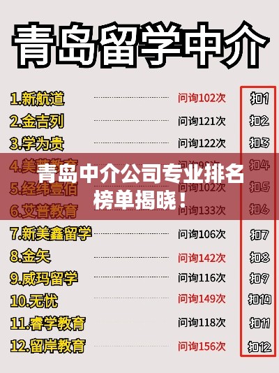 青島中介公司專業(yè)排名榜單揭曉！