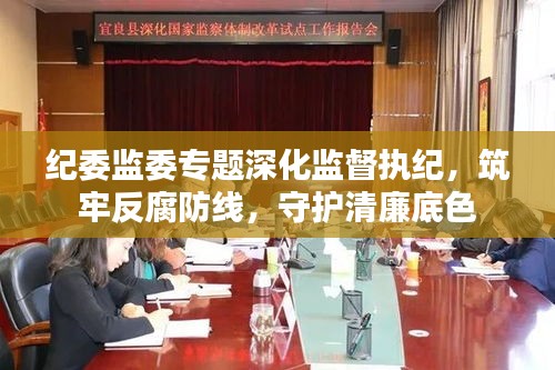 紀委監(jiān)委專題深化監(jiān)督執(zhí)紀，筑牢反腐防線，守護清廉底色