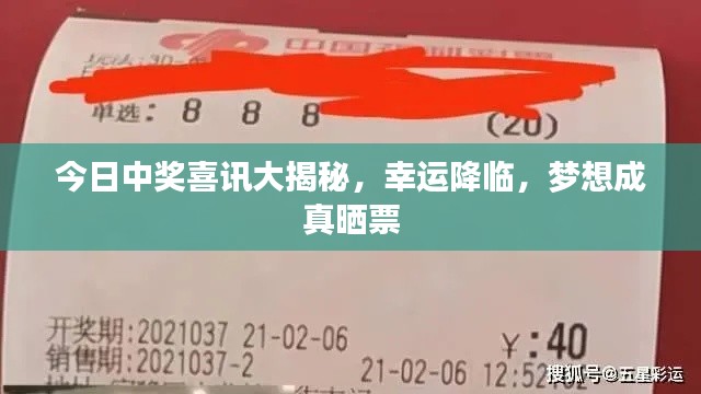 今日中獎喜訊大揭秘，幸運降臨，夢想成真曬票